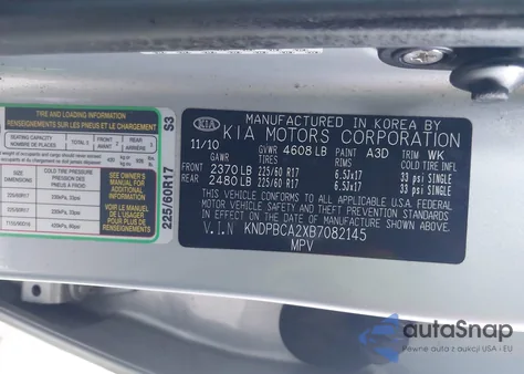 2011 Kia Sportage Lx from USA, damaged, VIN KNDPBCA2XB7082145